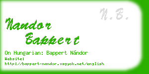 nandor bappert business card